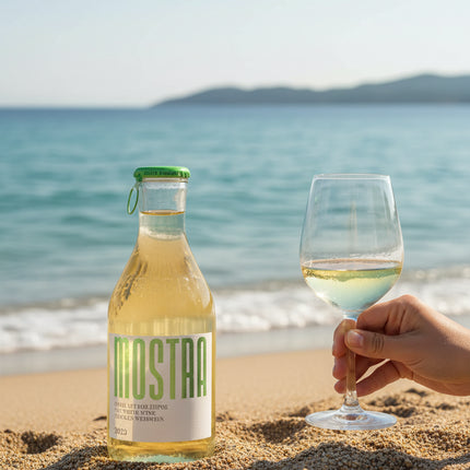 Griechischer MOSTRA Weißwein 500 ml – harmonischer Weißwein mit feinen Fruchtaromen und 12,5 % Alkohol