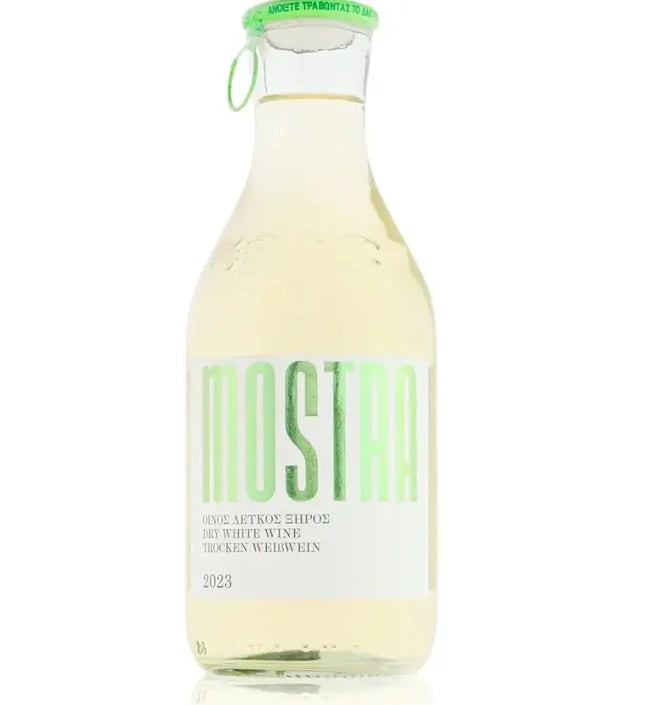 Original MOSTRA Weißwein 0,5 l – frischer griechischer Wein mit ausgewogener Säure und angenehmem Aroma