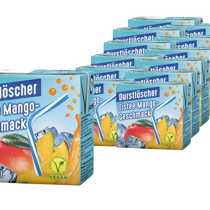 12er-Pack Durstlöscher Eistee Mango (500 ml) – Erfrischender Eistee mit exotischem Mango-Geschmack. Perfekt für eine fruchtige und belebende Pause. Angebot von GEtca GmbH.