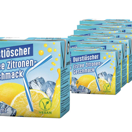 12er-Pack Durstlöscher Eistee Zitrone (500 ml) – Klassischer Eistee mit erfrischendem Zitronen-Geschmack. Perfekt für eine belebende und angenehme Erfrischung. Angebot von GEtca GmbH.