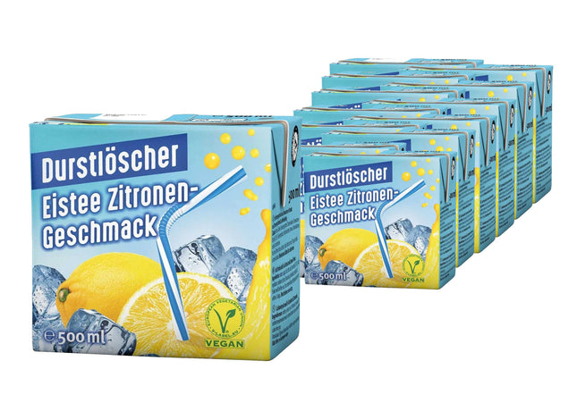 12er-Pack Durstlöscher Eistee Zitrone (500 ml) – Klassischer Eistee mit erfrischendem Zitronen-Geschmack. Perfekt für eine belebende und angenehme Erfrischung. Angebot von GEtca GmbH.