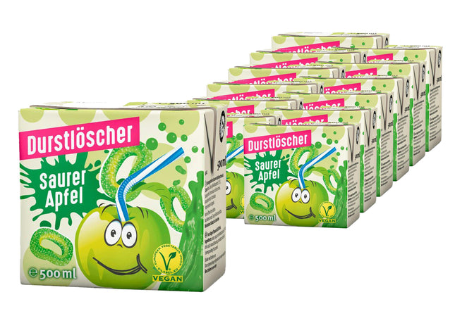12er-Pack Durstlöscher Saurer Apfel (500 ml) – Erfrischendes Getränk mit intensivem, säuerlichem Apfel-Geschmack. Perfekt für eine fruchtige und belebende Erfrischung. Angebot von GEtca GmbH.