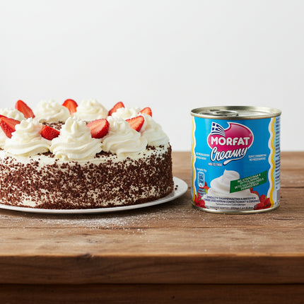 Morfat Creamy Schlagsahne 250g – cremige pflanzliche Schlagcreme für Desserts, Kuchen, Torten und Süßspeisen.