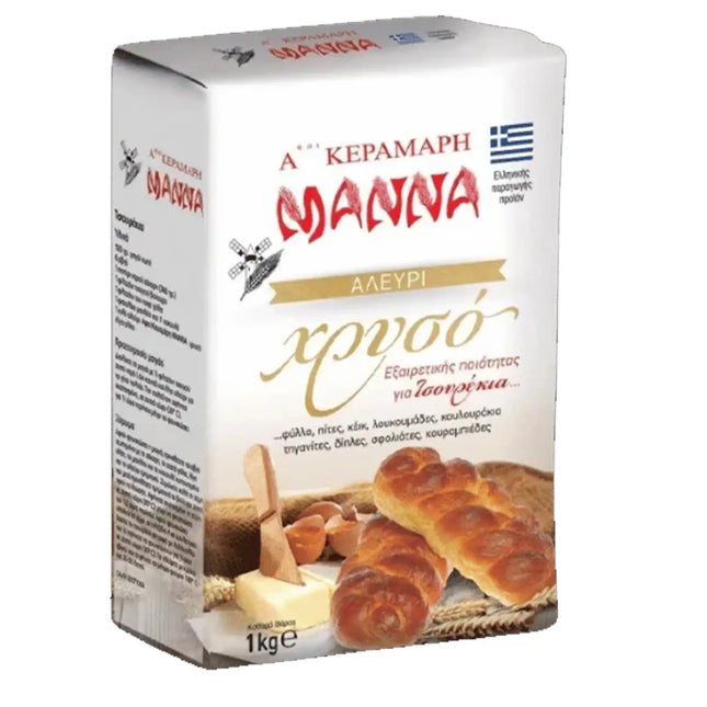 Mehl für Tsoureki von Manna 1 kg – hochwertiges Backmehl für lockeren Hefeteig und traditionelle griechische Backwaren