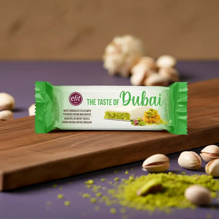 Dubai weiße Schokoladentafel mit Pistaziencreme und Kadayif, 30g elit