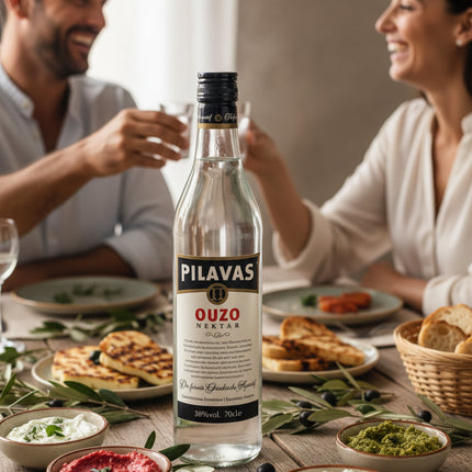 PILAVAS Ouzo 700 ml mit 38 % Alkohol – griechische Spirituose mit charakteristischem Anisaroma