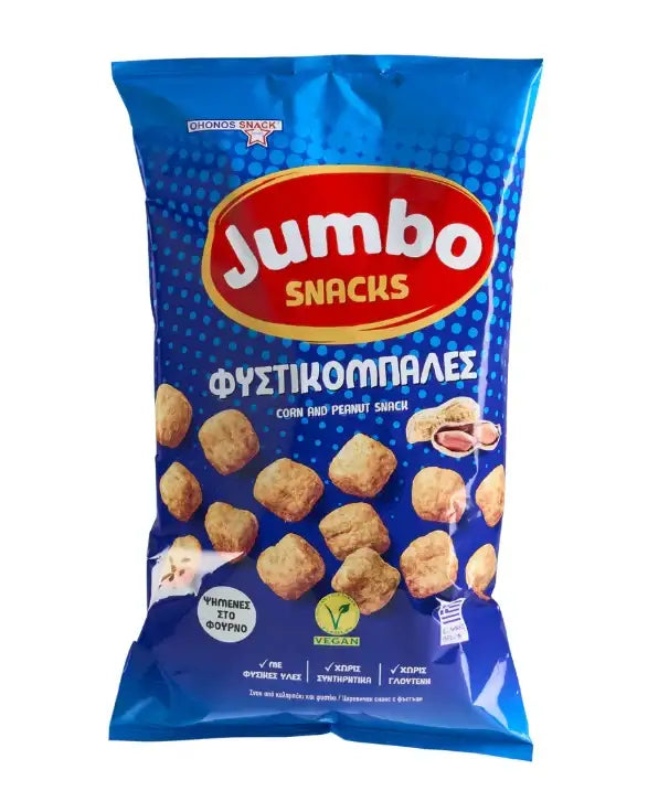 JUMBO Fystikobales 102 g – griechische Erdnuss-Snacks mit knuspriger Hülle und würzigem Geschmack
