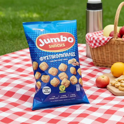 JUMBO Fystikobales 102 g Packung – knusprige Erdnüsse in knackiger Ummantelung als herzhafter Snack
