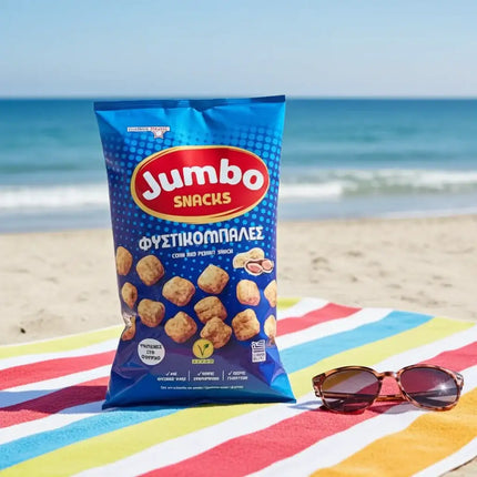 Griechische JUMBO Fystikobales 102 g – beliebter Knabbersnack mit gerösteten Erdnüssen und knuspriger Kruste