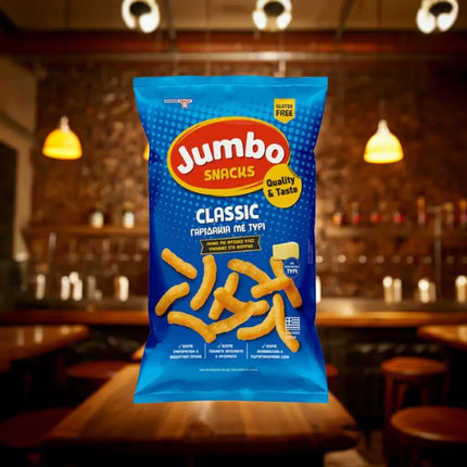 JUMBO Classik mit Käse 90 g Packung – würziger Maissnack mit leckerem Käsegeschmack