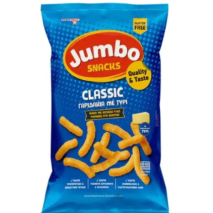 JUMBO Classik mit Käse 90 g – knuspriger Maissnack mit herzhaftem Käsegeschmack in der Originalverpackung