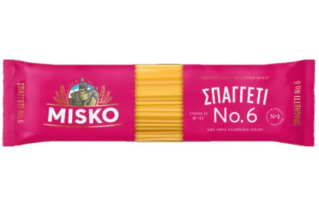 MISKO Spaghetti No. 6 – klassische griechische Spaghetti aus Hartweizengrieß in der Originalverpackung