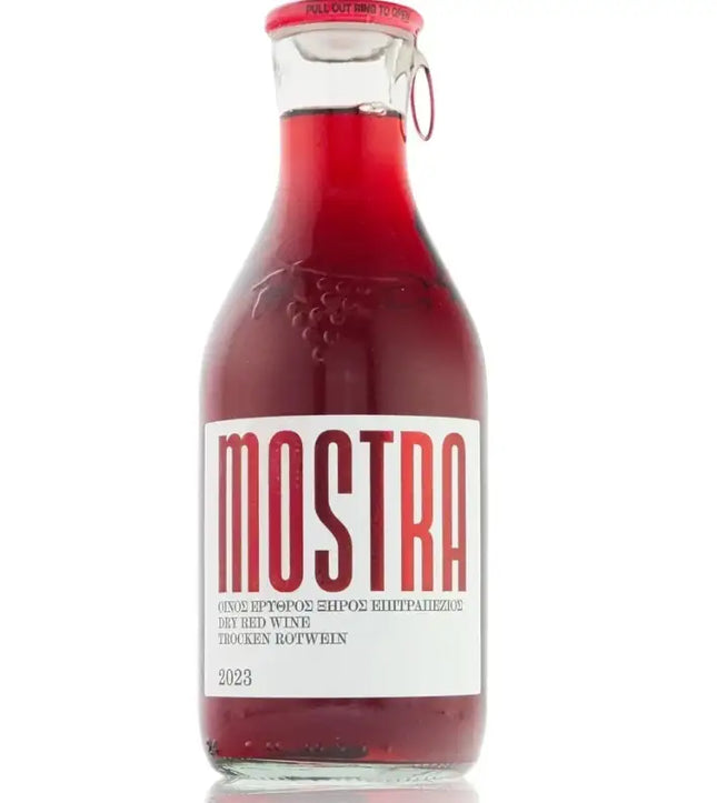 MOSTRA Rot 0,5 l – aromatischer griechischer Rotwein für mediterrane Gerichte und besondere Genussmomente