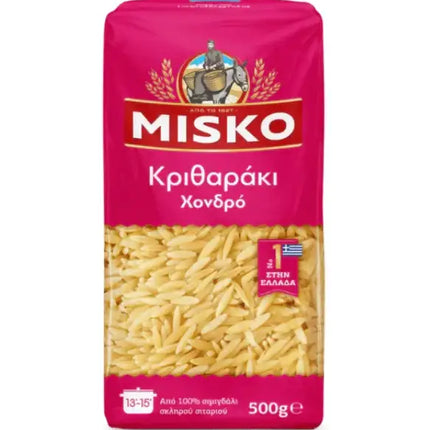 MISKO Risoni Kritharaki Large 500 g – griechische Reisnudeln für traditionelle Ofengerichte und Suppen