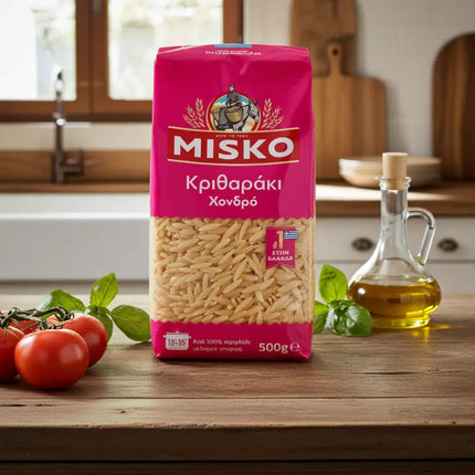 MISKO Kritharaki Groß 500 g – originale griechische Teigwaren in Reisform für vielseitige Rezepte