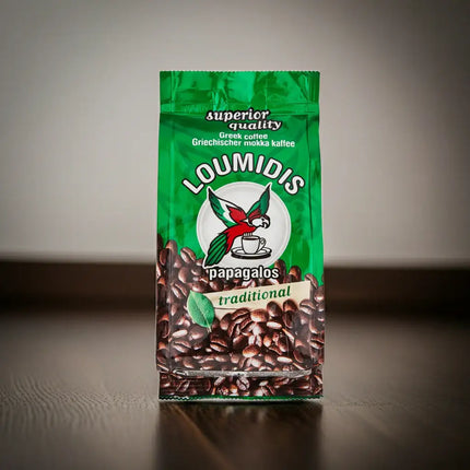 Griechischer Kaffee Loumidis 490 g Vorderansicht – aromatischer Mokka-Kaffee nach traditioneller Rezeptur