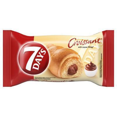 Die Packung 7 Days Croissant Kakao 60g enthält ein weiches, gefülltes Croissant mit köstlicher Kakaocreme – perfekt für einen süßen Genussmoment unterwegs oder zu Hause. Das Produkt wird von der GEtca GmbH angeboten.