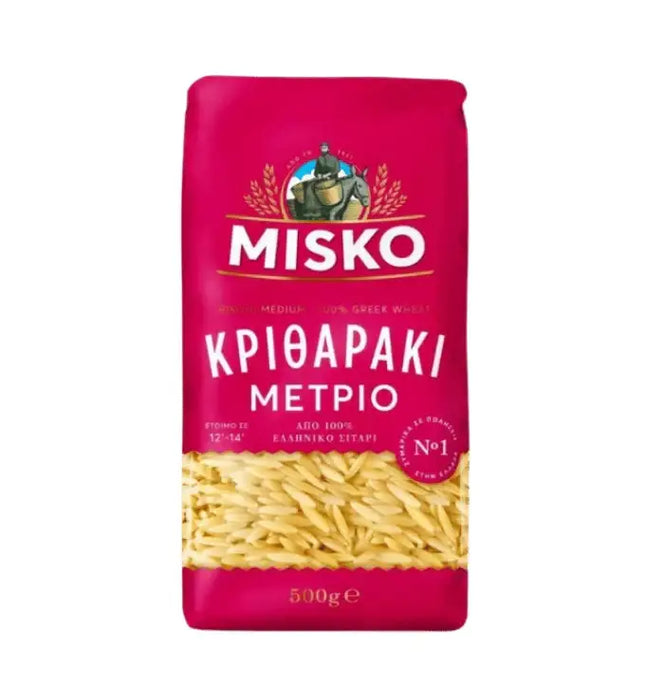 MISKO Risoni Kritharaki Medium 500 g – griechische Reisnudeln für traditionelle Aufläufe, Suppen und Eintöpfe