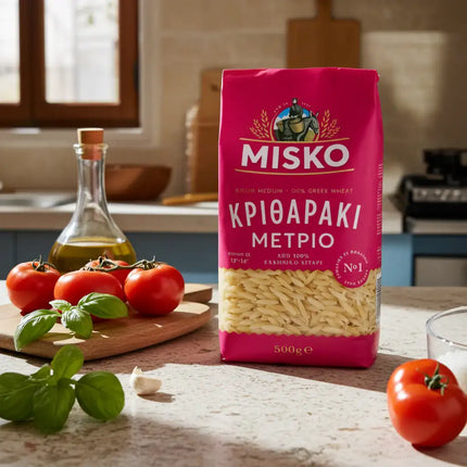 MISKO Kritharaki Medium 500 g – originale griechische Teigwaren in Reisform aus Hartweizengrieß