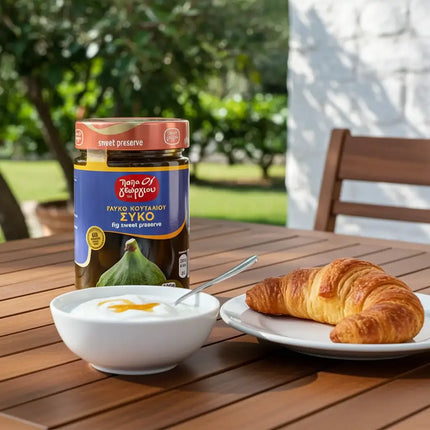 Eingelegte Feigen in Sirup 450 g Detailansicht – aromatische Feigen nach traditioneller griechischer Rezeptur