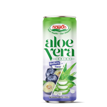 Nawon Aloe Vera Blueberry Flavor 24x250ml – fruchtiges Aloe Vera-Getränk mit Blaubeeraroma, angeboten von Getca GmbH.