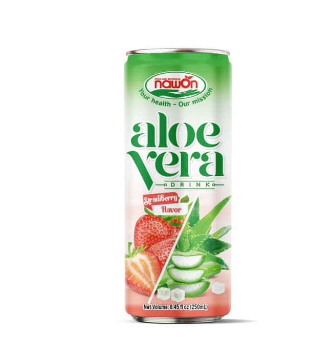 Nawon Aloe Vera Strawberry Flavor 24x250ml – fruchtiges Aloe Vera-Getränk mit Erdbeeraroma, angeboten von Getca GmbH.