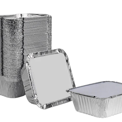 Aluschale R9L 250 ml – 58 µm – rechteckig 125×100×35 mm – 100 Stk ohne Deckel mit Deckel