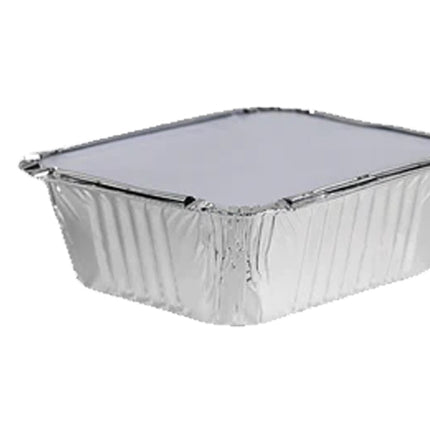 Aluschale R9L 250 ml – 58 µm – rechteckig 125×100×35 mm – 100 Stk ohne Deckel mit Deckel