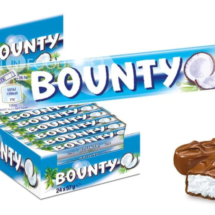 Bounty Riegel Schokolade – köstlicher Schokoriegel mit saftiger Kokosfüllung, angeboten von der GEtca GmbH. Perfekt für alle, die die exotische Kombination aus Schokolade und Kokos lieben.