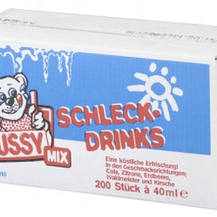 Bussy Wassereis – 200 Stück à 40 ml in fünf erfrischenden Sorten (Zitrone, Waldmeister, Kirsche, Cola, Pfirsich), angeboten von GEtca GmbH. Perfekte Abkühlung für heiße Tage!" 