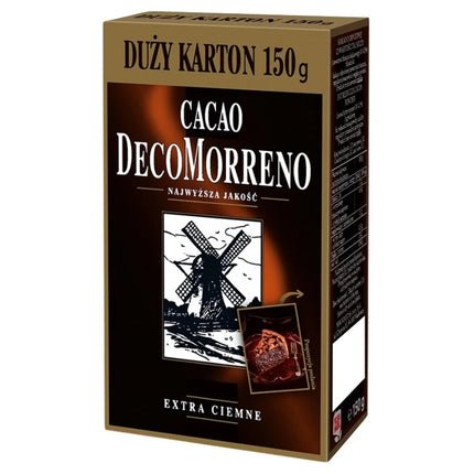 Cacao DecoMorreno 150g ist ein hochwertiges, extra dunkles Kakaopulver mit intensivem Aroma. Es eignet sich perfekt zum Backen, für Desserts oder heiße Schokoladengetränke. Perfekt für alle, die einen kräftigen und aromatischen Kakaogenuss suchen! Das Produkt wird von der GEtca GmbH angeboten.