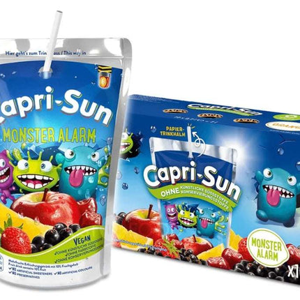 Capri-Sun Monster Alarm – eine aufregende und fruchtige Erfrischung mit einer bunten Mischung verschiedener Fruchtsäfte. Enthält natürliche Zutaten, eine angenehm süße Note und ist praktisch in der ikonischen Trinkpackung für unterwegs. Erhältlich bei GEtca GmbH.