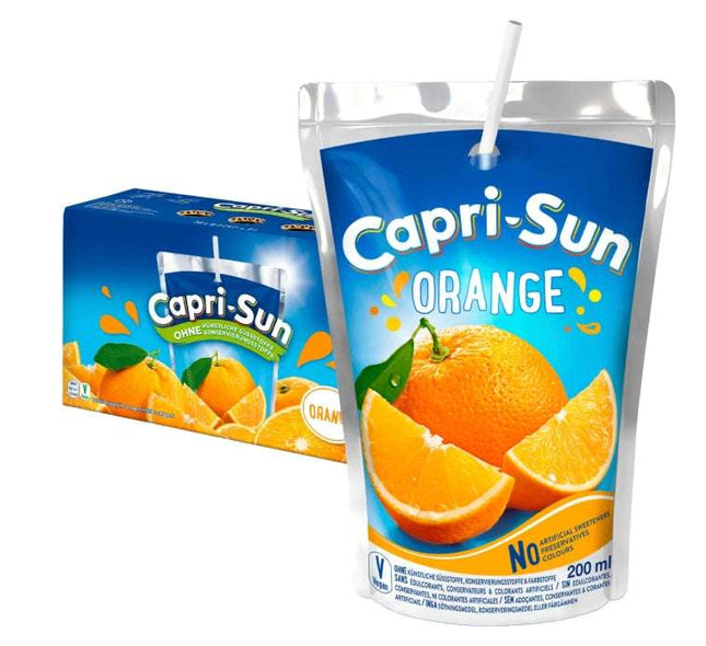 Capri-Sun Orange – eine fruchtige und erfrischende Mischung mit dem unverwechselbaren Geschmack sonnengereifter Orangen. Enthält natürliche Zutaten, eine angenehm süße Note und ist praktisch in der ikonischen Trinkpackung für unterwegs. Erhältlich bei GEtca GmbH.