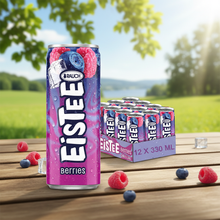 Rauch Eistee Waldbeeren eisgekühlt serviert