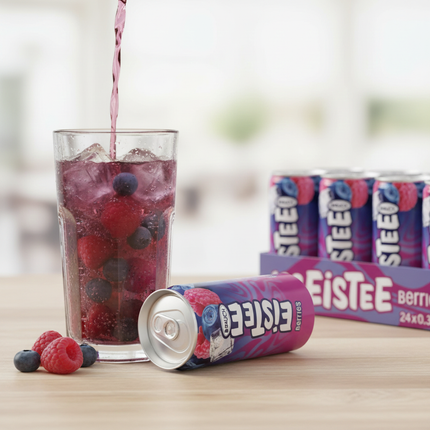 Rauch Waldbeeren Eistee mit Kohlensäure