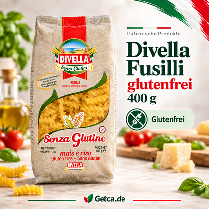 „Packung Divella Fusilli glutenfrei 400 g