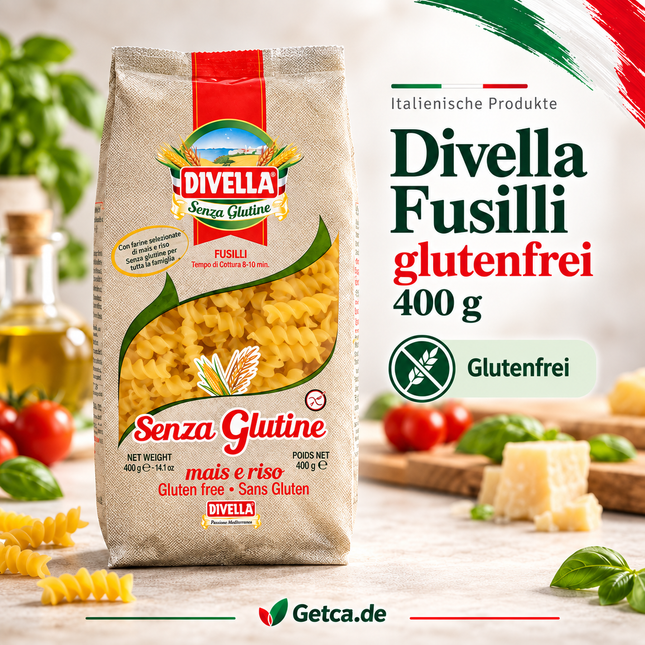 „Packung Divella Fusilli glutenfrei 400 g