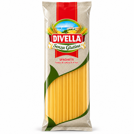Divella Spaghetti Senza Glutine 400 g mit Tomatensauce und Basilikum