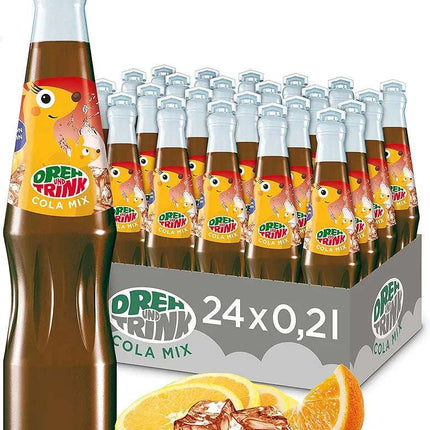 Dreh und Trink Cola Mix 200 ml ist ein spritziges Erfrischungsgetränk mit Cola-Orangen-Geschmack. Es enthält echten Orangensaft und kommt in einer recyclefähigen Verpackung – erhältlich bei GEtca GmbH.