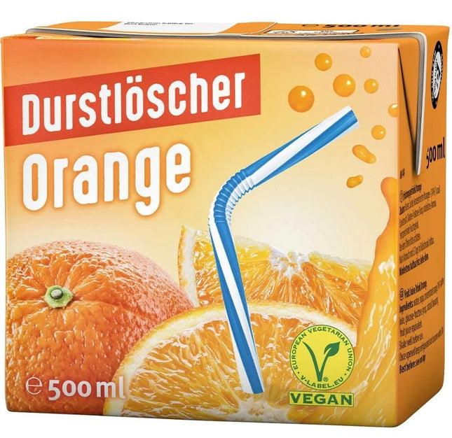 Durstlöscher Orange 500 ml ist ein fruchtiges Erfrischungsgetränk mit intensivem Orangengeschmack. Es enthält Fruchtsaftkonzentrat und bietet eine spritzige Erfrischung. Erhältlich bei GEtca GmbH.