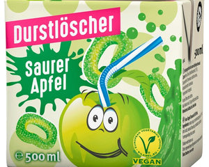 Durstlöscher Saurer Apfel 500 ml ist ein erfrischendes Getränk mit intensivem Apfelgeschmack und einer angenehm säuerlichen Note. Es enthält Apfelsaftkonzentrat und ist ideal für eine spritzige Erfrischung. Erhältlich bei GEtca GmbH.