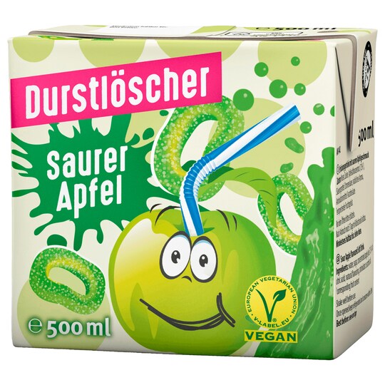 Durstlöscher Saurer Apfel 500 ml ist ein erfrischendes Getränk mit intensivem Apfelgeschmack und einer angenehm säuerlichen Note. Es enthält Apfelsaftkonzentrat und ist ideal für eine spritzige Erfrischung. Erhältlich bei GEtca GmbH.