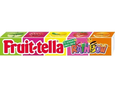 Fruit-tella Rainbow 41g enthält fruchtige Kaubonbons in einer bunten Mischung mit verschiedenen Geschmacksrichtungen – perfekt für einen abwechslungsreichen und köstlichen Genussmoment. Das Produkt wird von der GEtca GmbH angeboten.