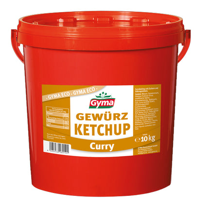 Gyma ECO Gewürzketchup Curry im 10 kg Kanister – würzige Tomatensauce mit feiner Currynote, ideal für Imbiss, Gastronomie und Großküche. Dieses Produkt wird angeboten von Getca GmbH.