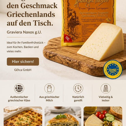 Graviera Naxos 250 g – griechischer Hartkäse mit geschützter Ursprungsbezeichnung