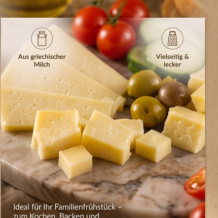 Graviera Naxos P.D.O. 250 g – hochwertiger griechischer Käse aus Kuhmilch