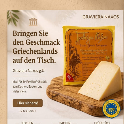 Griechischer Graviera Käse Naxos P.D.O. 250 g – mild und aromatisch