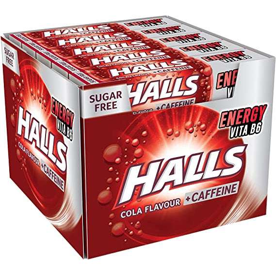 Halls Bonbons Cola – erfrischende Lutschbonbons mit intensivem Cola-Geschmack, angeboten von der GEtca GmbH. Perfekt für alle, die den unverwechselbaren Mix aus Süße und Frische genießen möchten!