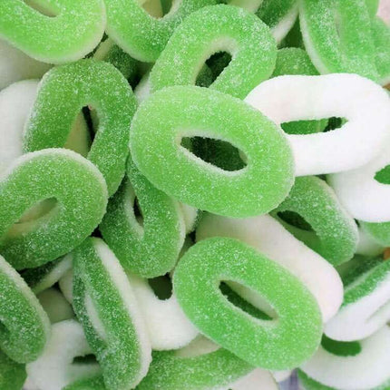 150er-Eimer Haribo Apfelringe sauer (1200 g) – Fruchtige und saure Apfelringe mit intensivem Geschmack und weicher Konsistenz. Perfekt für eine spritzige Nascherei. Angebot von GEtca GmbH.