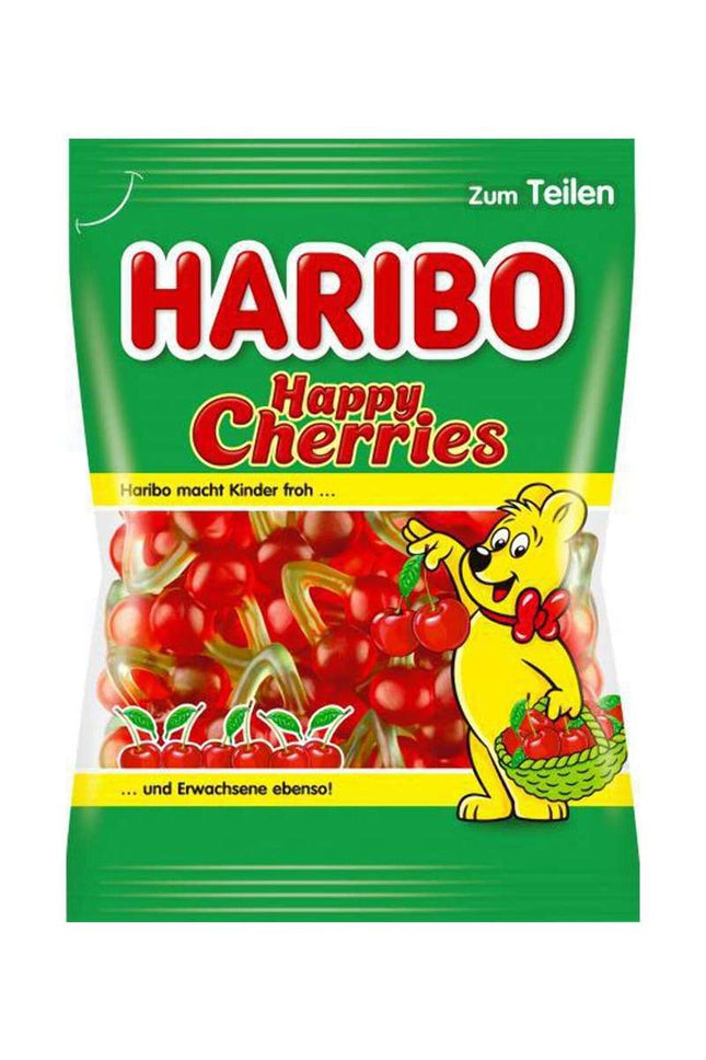 Haribo Happy Cherries (100g) – fruchtige, weiche Gummi-Kirschen mit intensivem Kirschgeschmack, angeboten von der GEtca GmbH. Perfekt für alle, die den süßen Geschmack von Kirschen lieben.